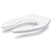 Bemis 1655SSCT White Comm. Plastic Elongated Toilet Seat w/ Self-Sustaining Check Hinges, Extra Heavy-Duty Bemis